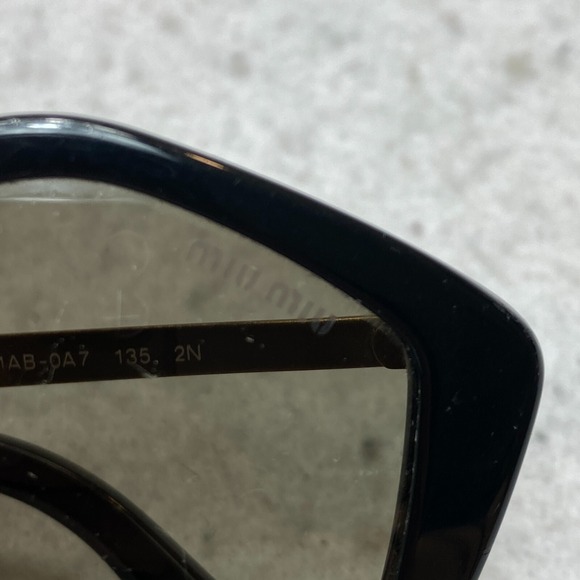 MIU MIU SMU11N Sunglasses Pentagon Black Gold Gray Gradient - Picture 16 of 16